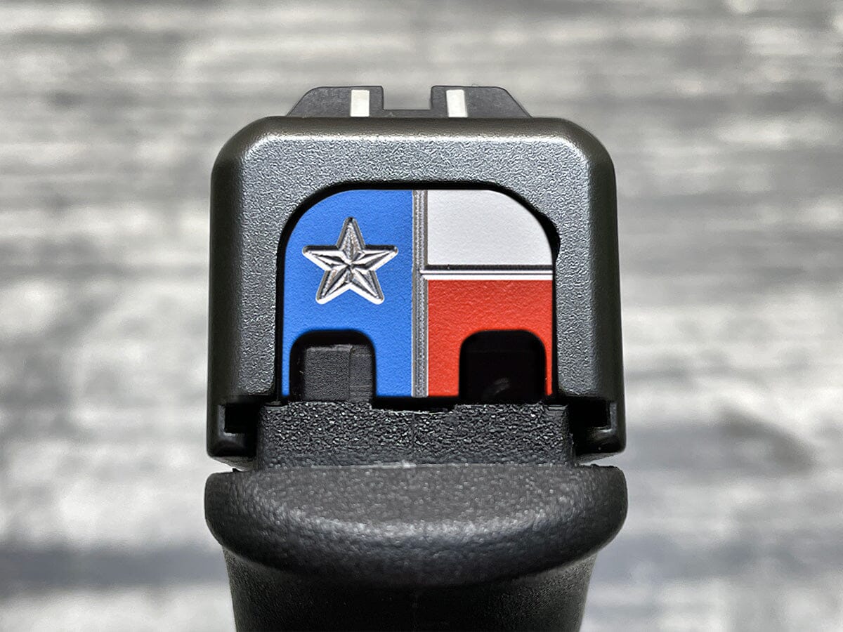 Milspin Tri-Color Texas Flag Slide Back Plate Glock Slide Back Plate MilSpin 