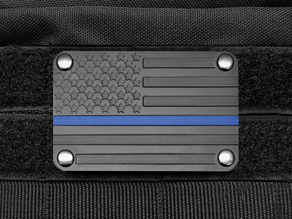 Milspin Thin Blue Line Metal & Velcro Morale Patch Morale Patch MilSpin 