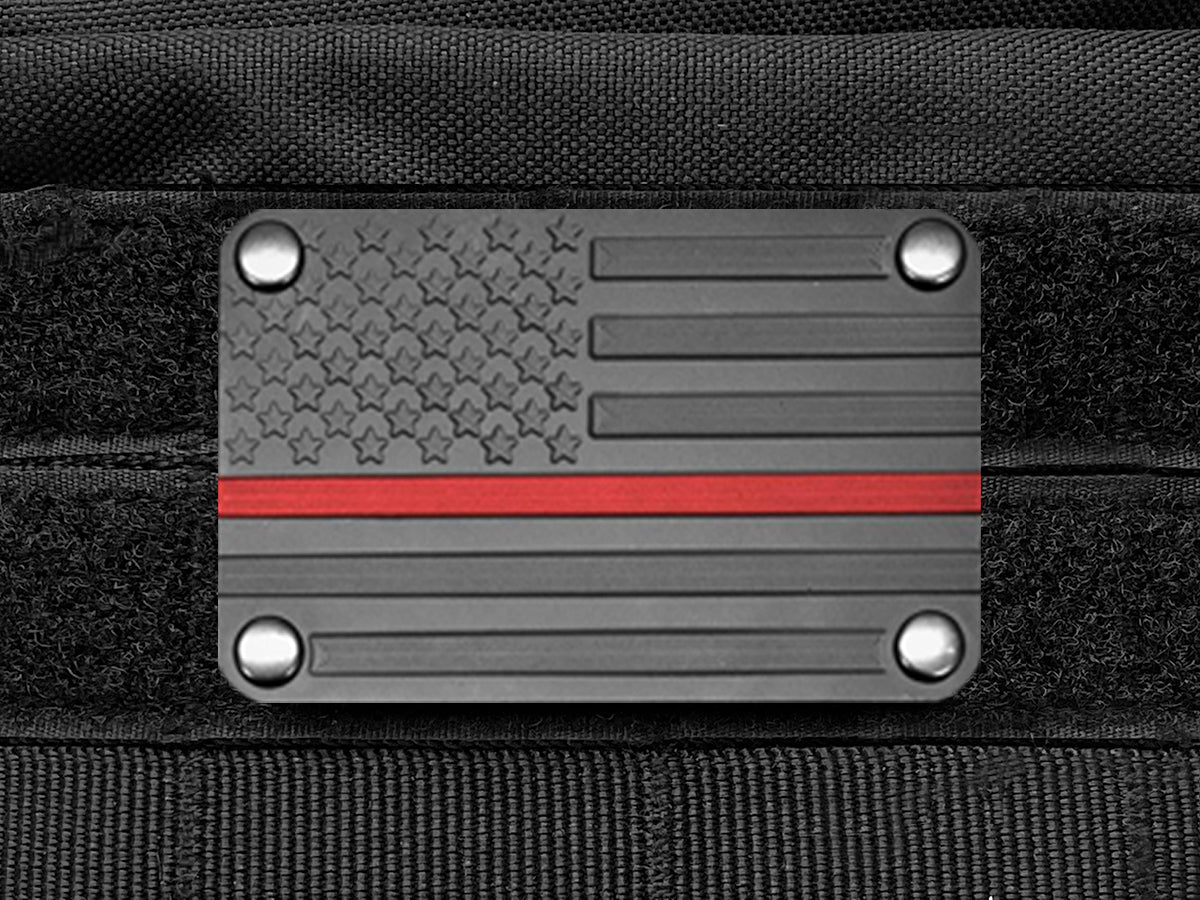 Milspin Thin Red Line Metal & Velcro Morale Patch Morale Patch MilSpin 