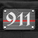 Milspin Thin Red Line with Custom Text Metal & Velcro Patch Morale Patch MilSpin 