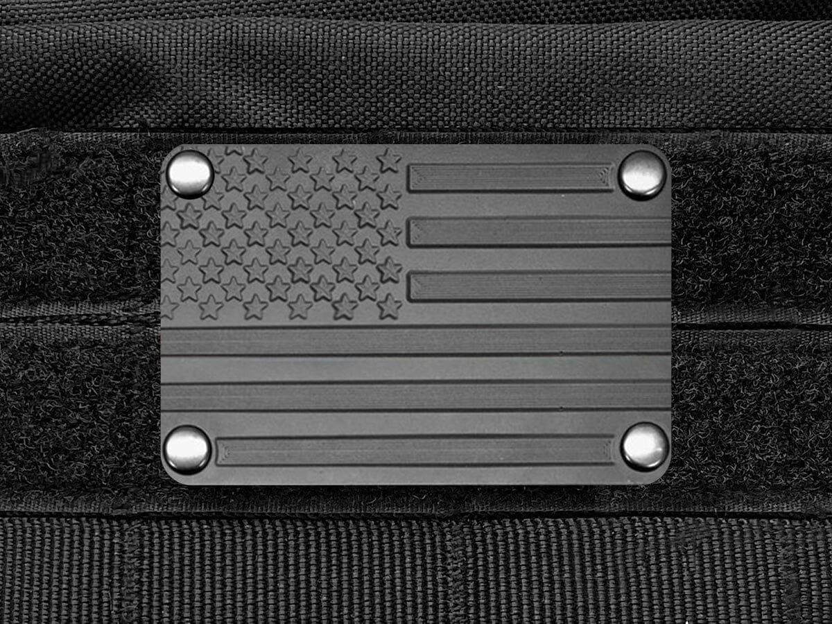 Milspin Blacked Out Flag Metal & Velcro Morale Patch Morale Patch MilSpin 