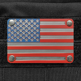 Tri-Color Flag Steel Plate Patch  Custom Engraved Gifts – MILSPIN