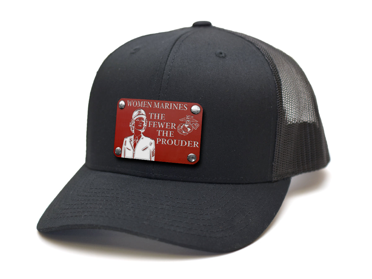 Milspin Snap-Back Hat + CURVED VELCRO PATCH - Women Marines The Fewer The Prouder Patch metal hat plate MilSpin 